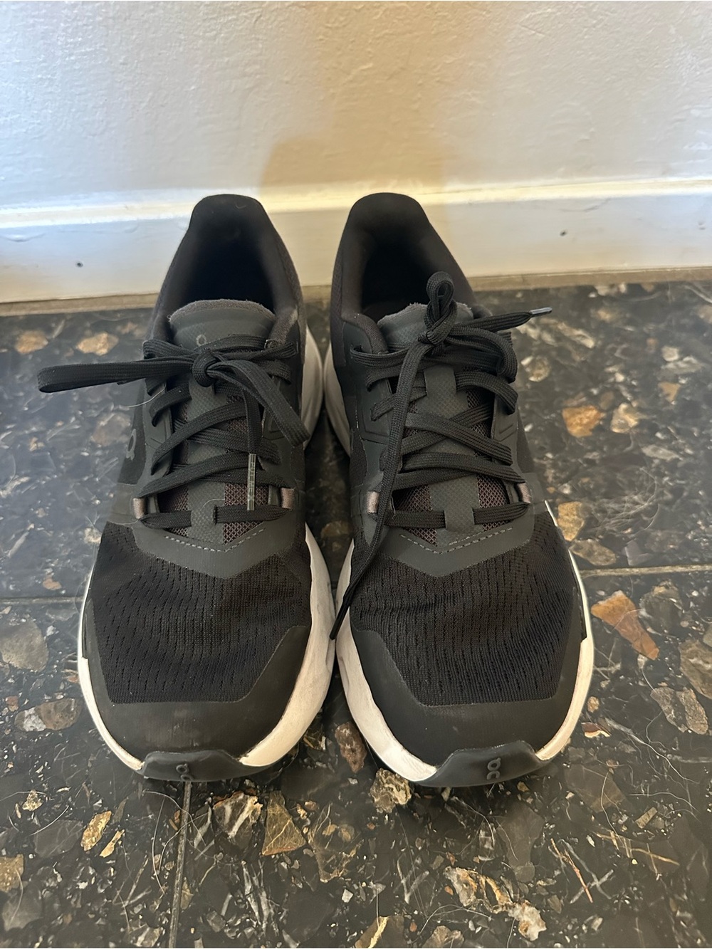 On Running Black and White Women's Athletic Running Shoes